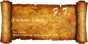 Farkas Timót névjegykártya